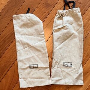 Gucci Beige Drawstring Shoe Dust Bags with Logo Patch